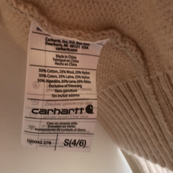 Carhartt fair isle jacket zip up sweater cardi S - Picture 7 of 9